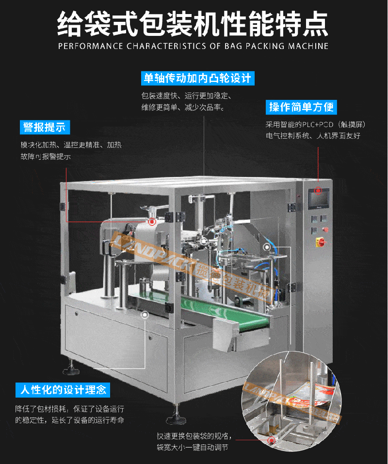  紅棗包裝機(jī)、紅棗給袋式包裝機(jī)特點(diǎn)